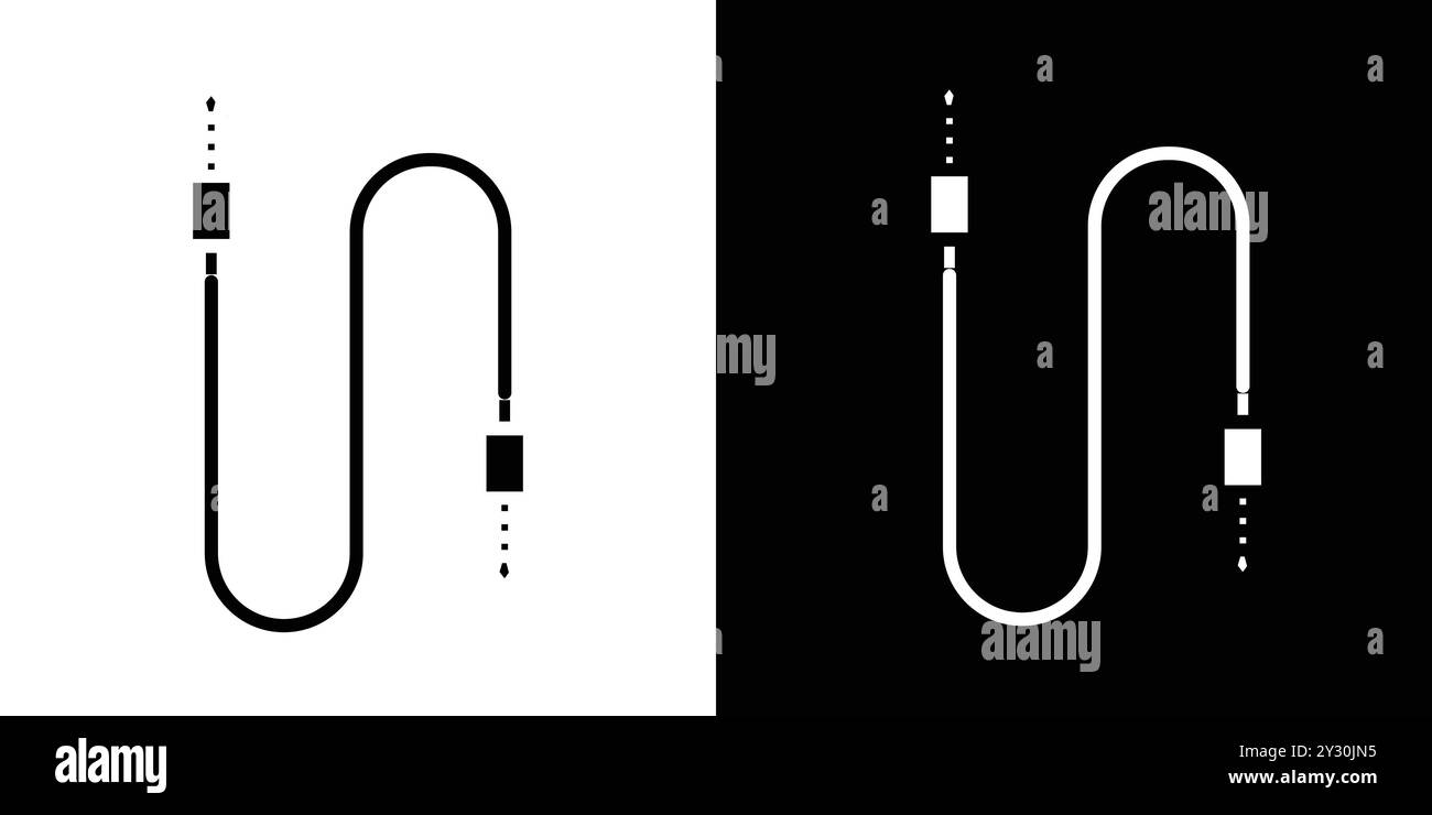 Audiokabel-Symbol Vektor-Logo-Set Sammlung oder Bündelpackung Stock Vektor