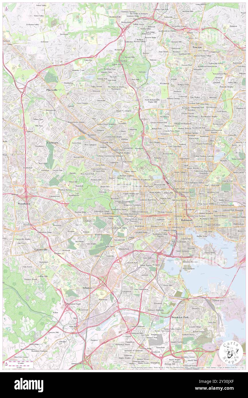 Panway/Braddish Avenue, City of Baltimore, USA, USA, Maryland, n 39 18' 46'', S 76 39' 45'', Karte, Cartascapes Map, veröffentlicht 2024. Erkunden Sie Cartascapes, eine Karte, die die vielfältigen Landschaften, Kulturen und Ökosysteme der Erde enthüllt. Reisen Sie durch Zeit und Raum und entdecken Sie die Verflechtungen der Vergangenheit, Gegenwart und Zukunft unseres Planeten. Stockfoto