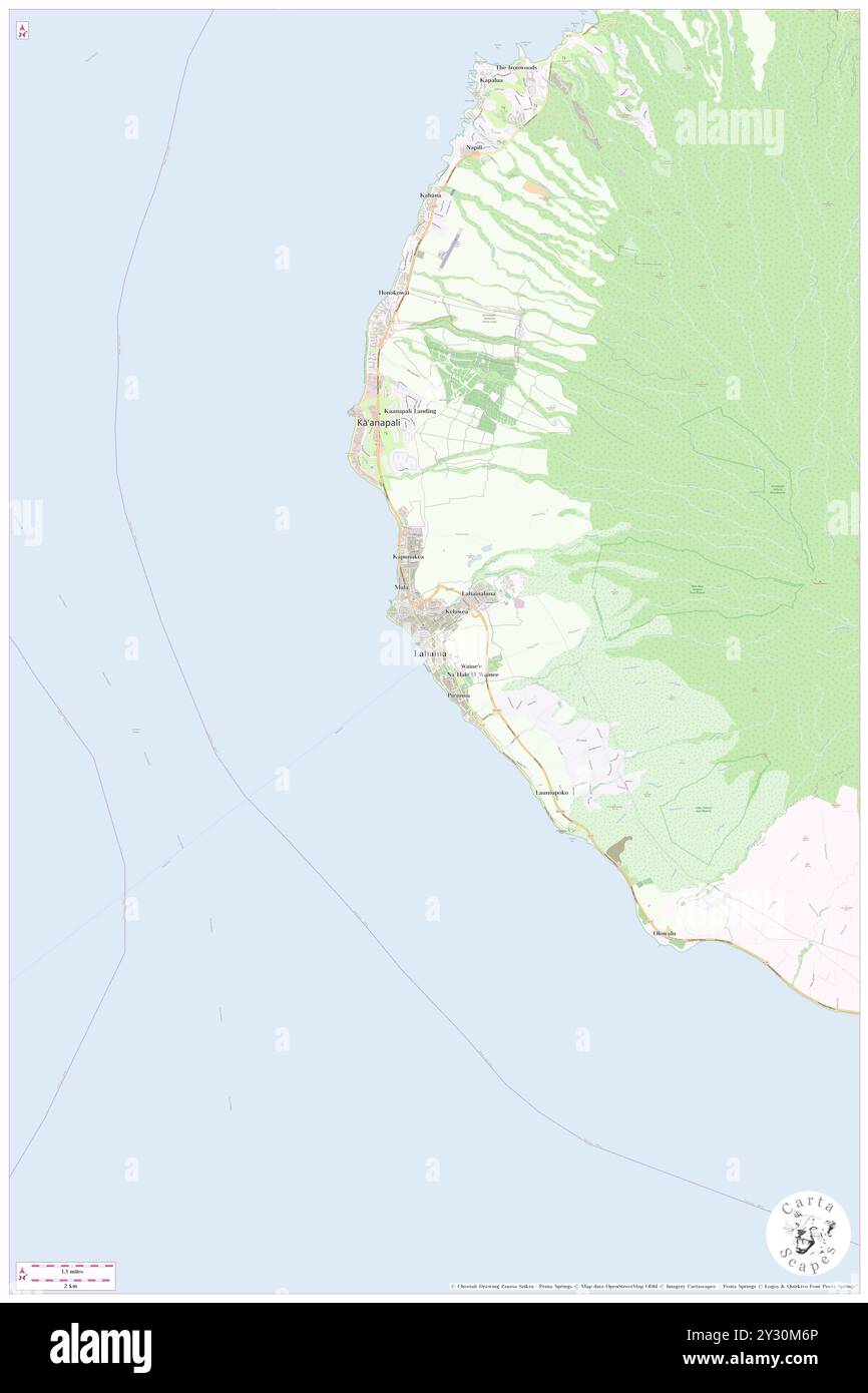 Lahaina, Maui County, USA, USA, Hawaii, n 20 52' 27'', S 156 40' 35'', Karte, Cartascapes Map, veröffentlicht 2024. Erkunden Sie Cartascapes, eine Karte, die die vielfältigen Landschaften, Kulturen und Ökosysteme der Erde enthüllt. Reisen Sie durch Zeit und Raum und entdecken Sie die Verflechtungen der Vergangenheit, Gegenwart und Zukunft unseres Planeten. Stockfoto