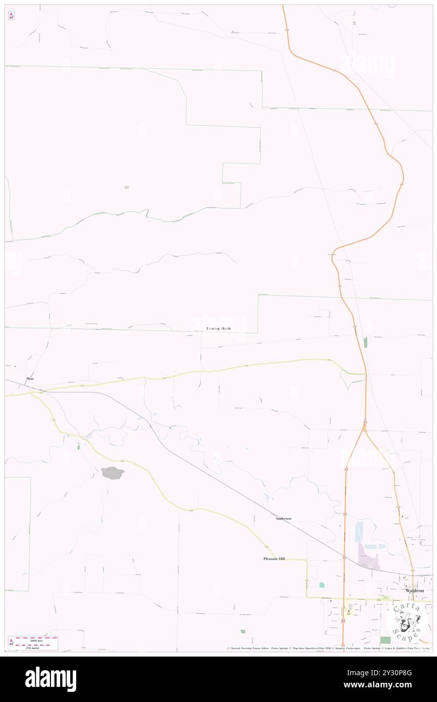 Evening Shade, Scott County, USA, USA, Arkansas, n 34 56' 56'', S 94 8' 12'', Karte, Cartascapes Map, veröffentlicht 2024. Erkunden Sie Cartascapes, eine Karte, die die vielfältigen Landschaften, Kulturen und Ökosysteme der Erde enthüllt. Reisen Sie durch Zeit und Raum und entdecken Sie die Verflechtungen der Vergangenheit, Gegenwart und Zukunft unseres Planeten. Stockfoto