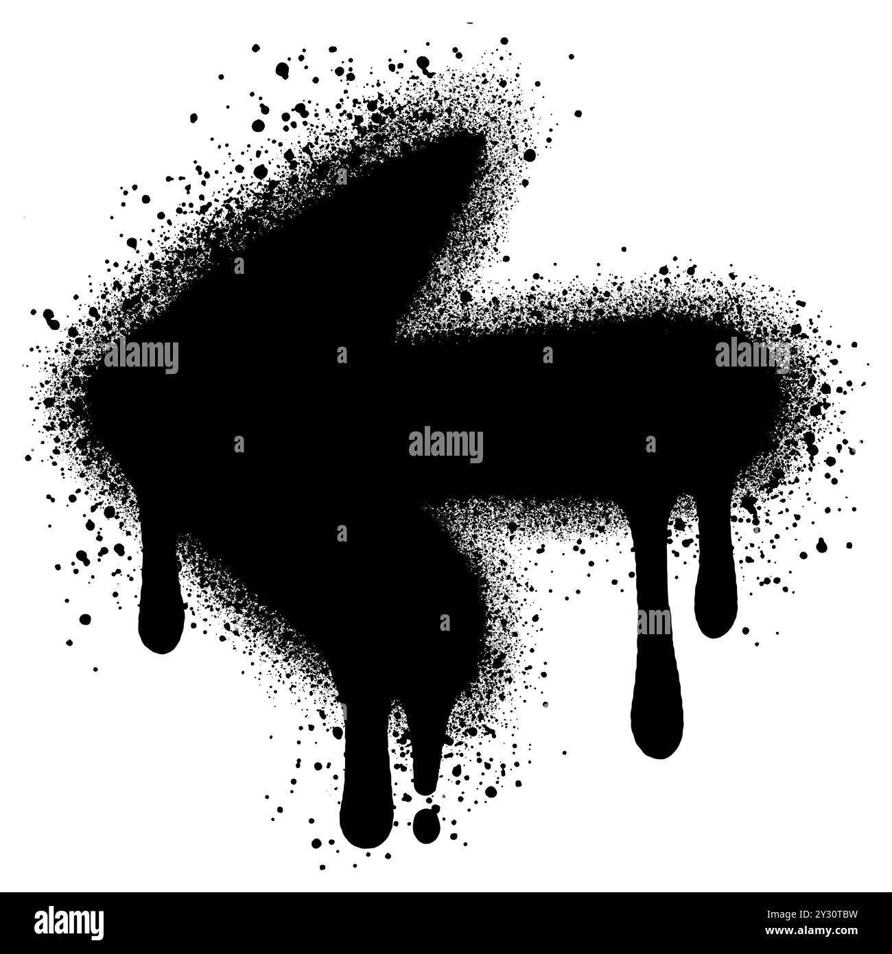 Lackierter Graffiti-Pfeil, isoliert mit weißem Hintergrund gesprüht. Vektorabbildung. Stock Vektor