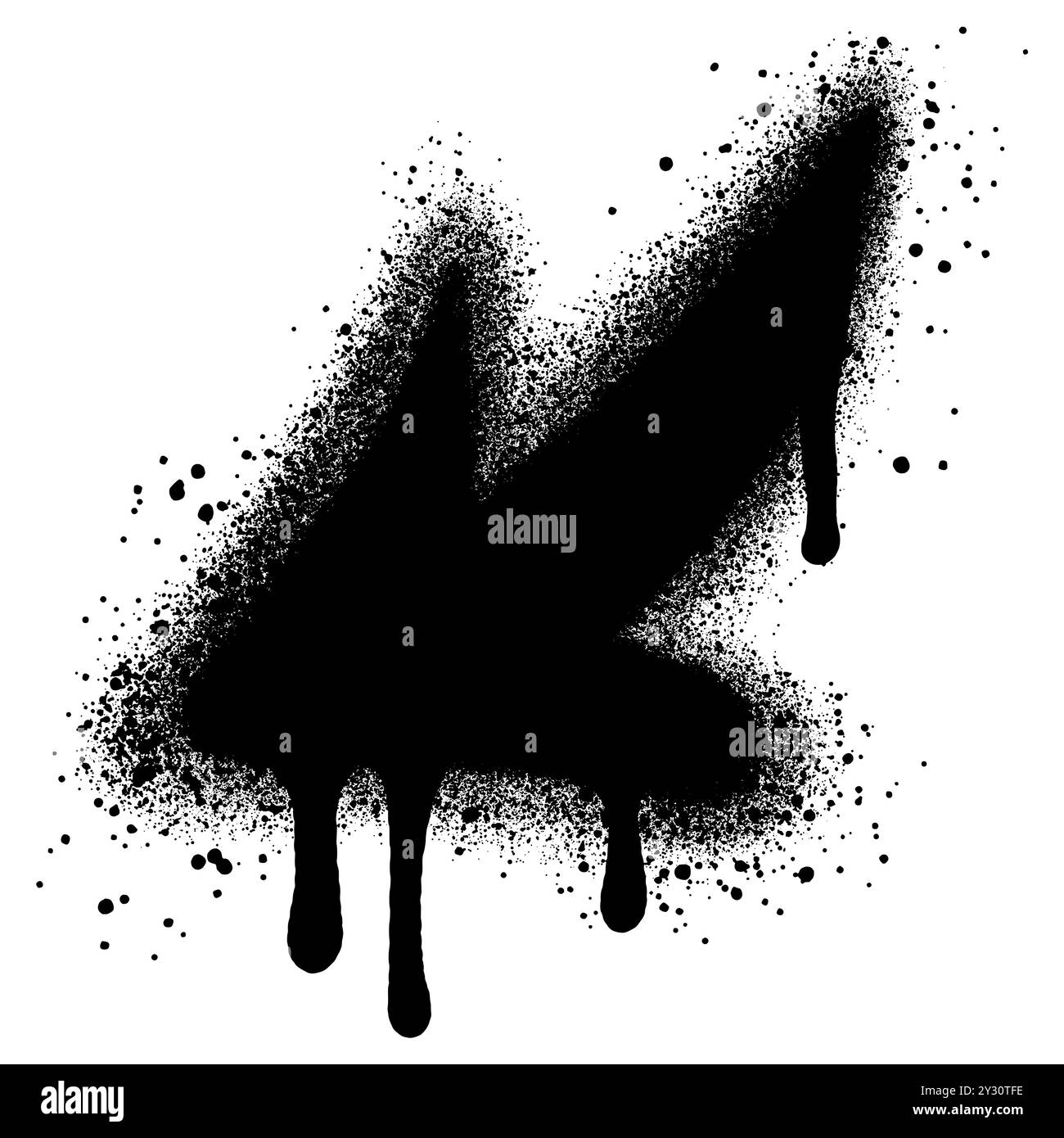 Lackierter Graffiti-Pfeil, isoliert mit weißem Hintergrund gesprüht. Vektorabbildung. Stock Vektor