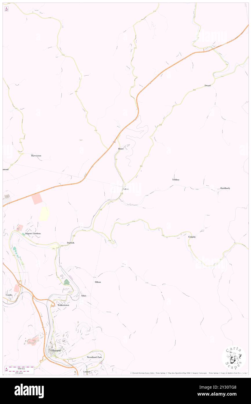 Bulan, Perry County, USA, USA, Kentucky, n 37 18' 5''', S 83 9' 53'', Karte, Cartascapes Map, veröffentlicht 2024. Erkunden Sie Cartascapes, eine Karte, die die vielfältigen Landschaften, Kulturen und Ökosysteme der Erde enthüllt. Reisen Sie durch Zeit und Raum und entdecken Sie die Verflechtungen der Vergangenheit, Gegenwart und Zukunft unseres Planeten. Stockfoto