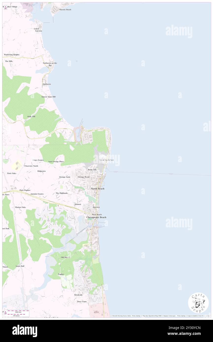 North Beach Park, Anne Arundel County, USA, USA, Maryland, n 38 42' 56'', S 76 31' 43'', Karte, Cartascapes Map, veröffentlicht 2024. Erkunden Sie Cartascapes, eine Karte, die die vielfältigen Landschaften, Kulturen und Ökosysteme der Erde enthüllt. Reisen Sie durch Zeit und Raum und entdecken Sie die Verflechtungen der Vergangenheit, Gegenwart und Zukunft unseres Planeten. Stockfoto