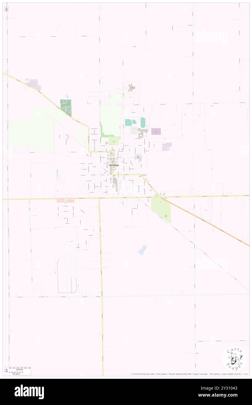 Sheridan, Hamilton County, USA, USA, Indiana, n 40 8' 6'', S 86 13' 13'', Karte, Cartascapes Map, veröffentlicht 2024. Erkunden Sie Cartascapes, eine Karte, die die vielfältigen Landschaften, Kulturen und Ökosysteme der Erde enthüllt. Reisen Sie durch Zeit und Raum und entdecken Sie die Verflechtungen der Vergangenheit, Gegenwart und Zukunft unseres Planeten. Stockfoto