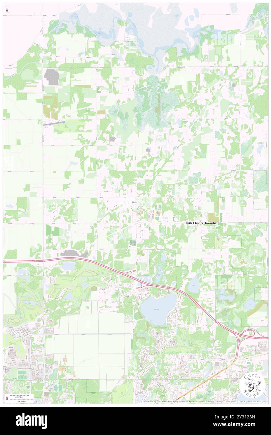 Bath, Clinton County, USA, USA, Michigan, n 42 49' 7''', S 84 26' 54'', Karte, Cartascapes Map, veröffentlicht 2024. Erkunden Sie Cartascapes, eine Karte, die die vielfältigen Landschaften, Kulturen und Ökosysteme der Erde enthüllt. Reisen Sie durch Zeit und Raum und entdecken Sie die Verflechtungen der Vergangenheit, Gegenwart und Zukunft unseres Planeten. Stockfoto