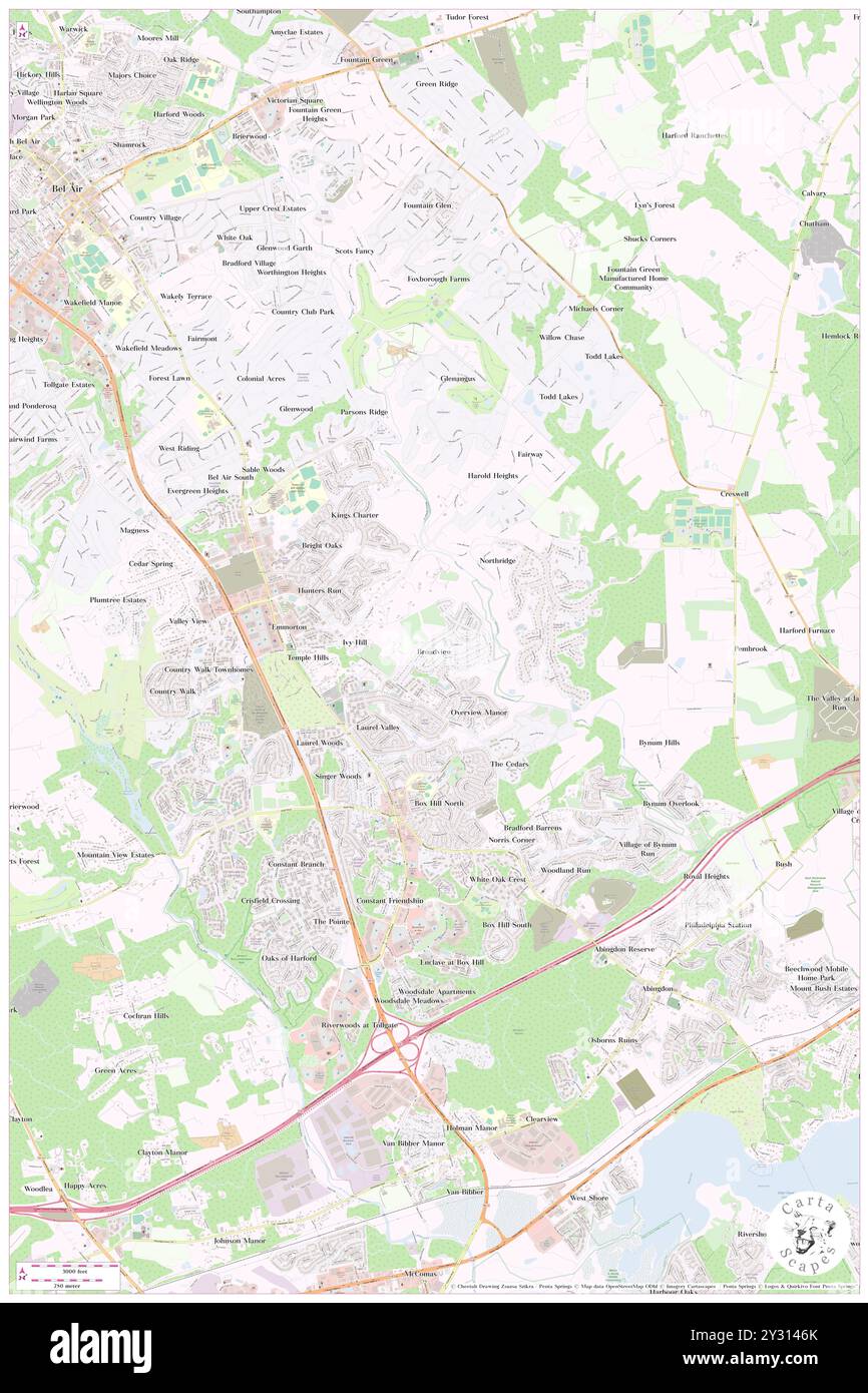 Broadview, Harford County, USA, USA, Maryland, n 39 29' 35''', S 76 18' 19'', Karte, Cartascapes Map 2024 veröffentlicht. Erkunden Sie Cartascapes, eine Karte, die die vielfältigen Landschaften, Kulturen und Ökosysteme der Erde enthüllt. Reisen Sie durch Zeit und Raum und entdecken Sie die Verflechtungen der Vergangenheit, Gegenwart und Zukunft unseres Planeten. Stockfoto