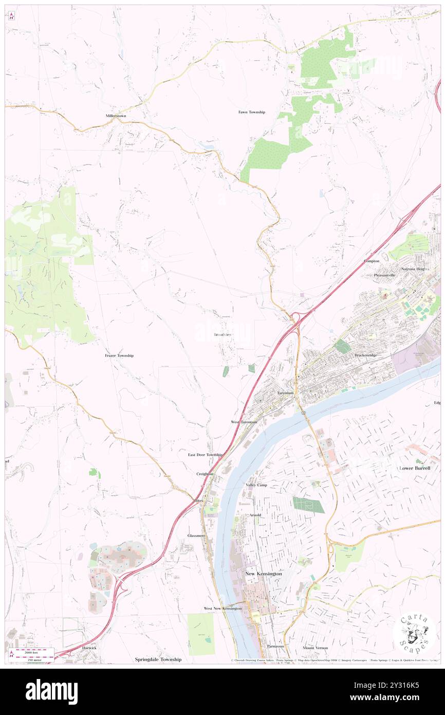 Broadview, Allegheny County, USA, USA, Pennsylvania, n 40 36' 42''', S 79 46' 27'', Karte, Cartascapes Map, veröffentlicht 2024. Erkunden Sie Cartascapes, eine Karte, die die vielfältigen Landschaften, Kulturen und Ökosysteme der Erde enthüllt. Reisen Sie durch Zeit und Raum und entdecken Sie die Verflechtungen der Vergangenheit, Gegenwart und Zukunft unseres Planeten. Stockfoto