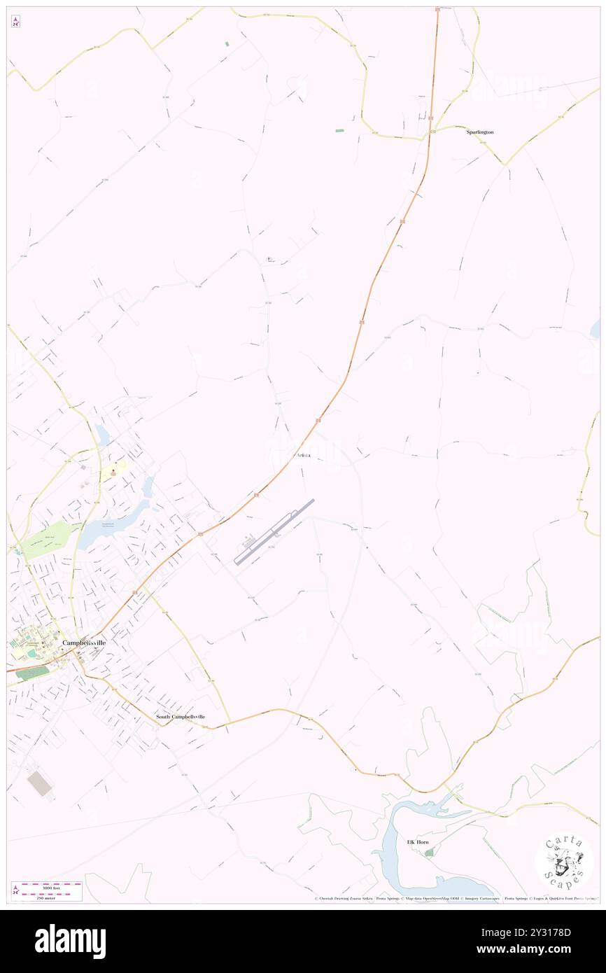 Arista, Taylor County, USA, USA, Kentucky, n 37 22' 7'', S 85 18' 16'', Karte, Cartascapes Map, veröffentlicht 2024. Erkunden Sie Cartascapes, eine Karte, die die vielfältigen Landschaften, Kulturen und Ökosysteme der Erde enthüllt. Reisen Sie durch Zeit und Raum und entdecken Sie die Verflechtungen der Vergangenheit, Gegenwart und Zukunft unseres Planeten. Stockfoto