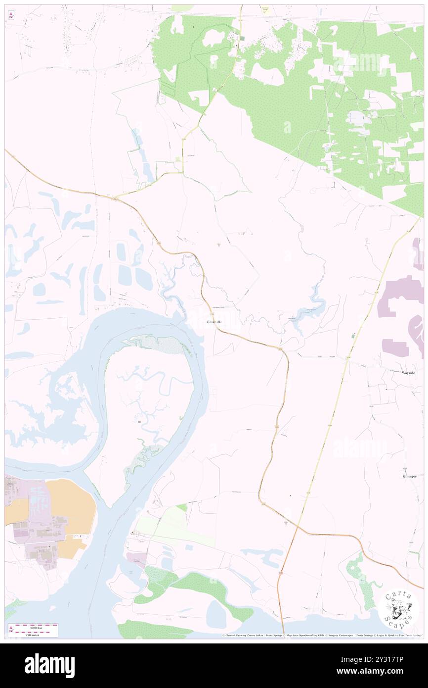 Granville, Charles City County, USA, USA, Virginia, n 37 22' 55'', S 77 14' 28'', Karte, Cartascapes Map, veröffentlicht 2024. Erkunden Sie Cartascapes, eine Karte, die die vielfältigen Landschaften, Kulturen und Ökosysteme der Erde enthüllt. Reisen Sie durch Zeit und Raum und entdecken Sie die Verflechtungen der Vergangenheit, Gegenwart und Zukunft unseres Planeten. Stockfoto