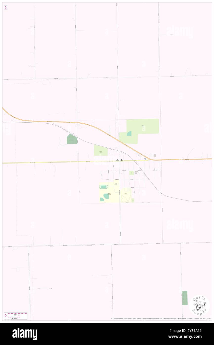 Mayville, Tuscola County, USA, USA, Michigan, n 43 20' 13'', S 83 21' 8'', Karte, Cartascapes Map, veröffentlicht 2024. Erkunden Sie Cartascapes, eine Karte, die die vielfältigen Landschaften, Kulturen und Ökosysteme der Erde enthüllt. Reisen Sie durch Zeit und Raum und entdecken Sie die Verflechtungen der Vergangenheit, Gegenwart und Zukunft unseres Planeten. Stockfoto