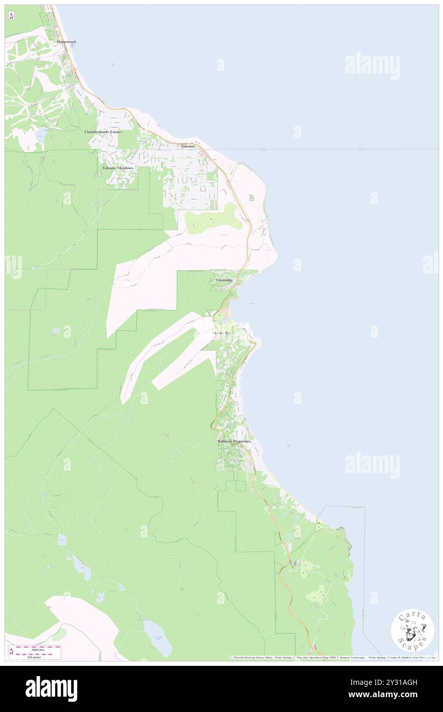 Meeks Bay, El Dorado County, USA, USA, Kalifornien, n 39 2' 3'', S 120 7' 26'', Karte, Cartascapes Map, veröffentlicht 2024. Erkunden Sie Cartascapes, eine Karte, die die vielfältigen Landschaften, Kulturen und Ökosysteme der Erde enthüllt. Reisen Sie durch Zeit und Raum und entdecken Sie die Verflechtungen der Vergangenheit, Gegenwart und Zukunft unseres Planeten. Stockfoto