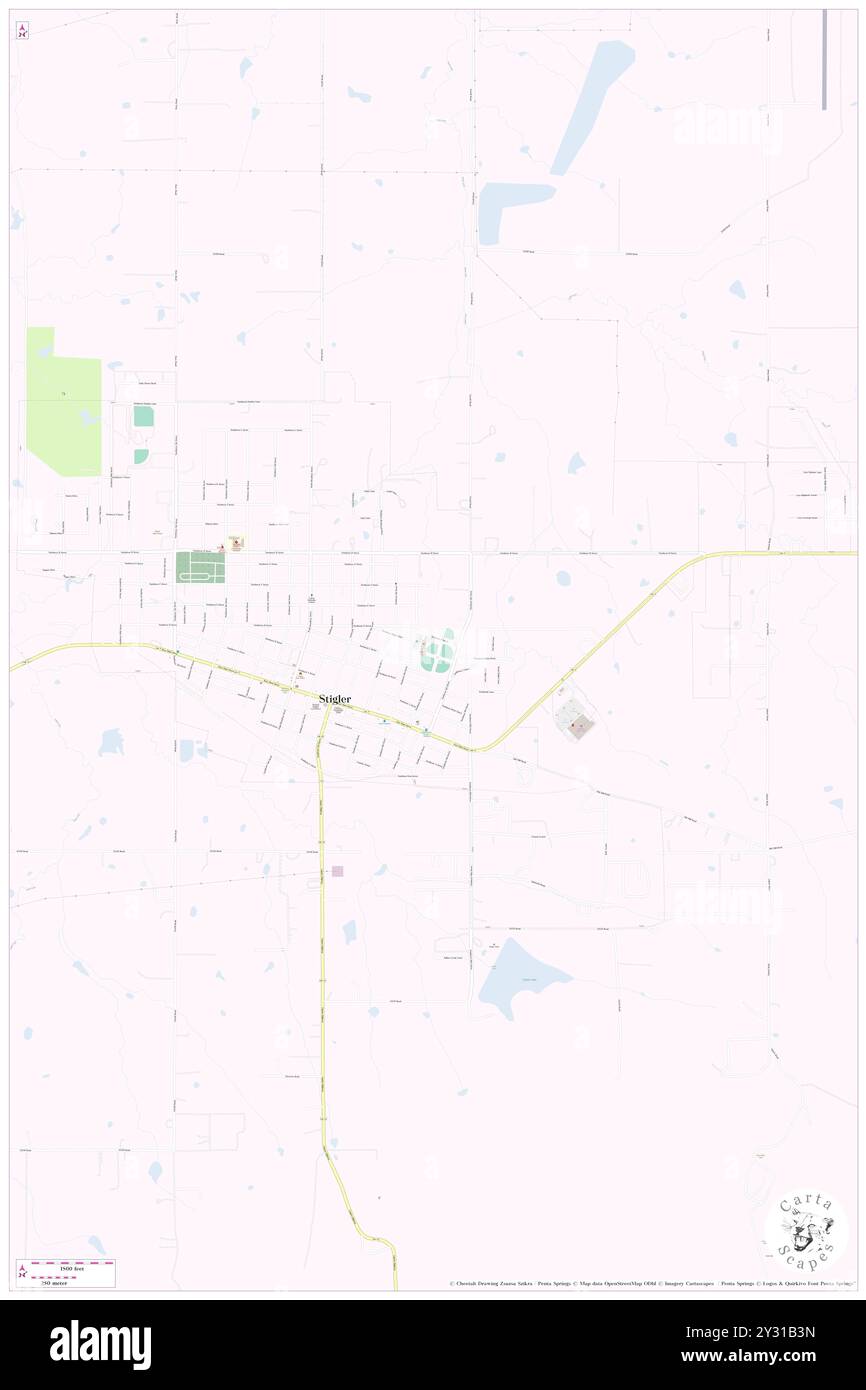 Stigler, Haskell County, USA, USA, Oklahoma, n 35 15' 13'', S 95 7' 22'', Karte, Cartascapes Map, veröffentlicht 2024. Erkunden Sie Cartascapes, eine Karte, die die vielfältigen Landschaften, Kulturen und Ökosysteme der Erde enthüllt. Reisen Sie durch Zeit und Raum und entdecken Sie die Verflechtungen der Vergangenheit, Gegenwart und Zukunft unseres Planeten. Stockfoto