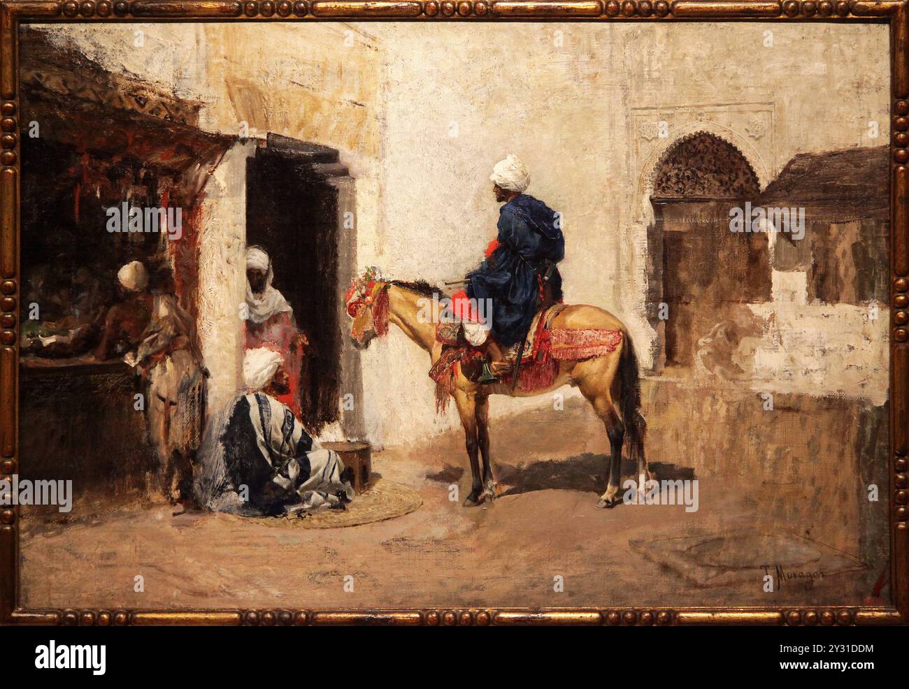 Skizze für ''Arab Café'' von Tomás Moragas y Torras (1837-1906) spanischer Maler / Pintor español. Stockfoto