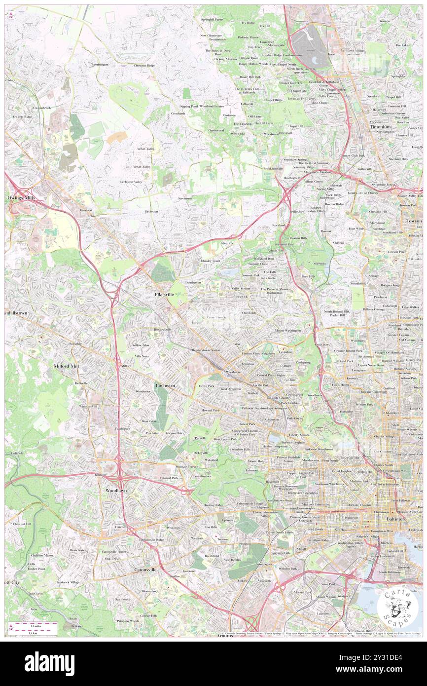 Cross Country, Stadt Baltimore, USA, USA, Maryland, n 39 21' 58'', S 76 41' 52'', Karte, Cartascapes Map, veröffentlicht 2024. Erkunden Sie Cartascapes, eine Karte, die die vielfältigen Landschaften, Kulturen und Ökosysteme der Erde enthüllt. Reisen Sie durch Zeit und Raum und entdecken Sie die Verflechtungen der Vergangenheit, Gegenwart und Zukunft unseres Planeten. Stockfoto