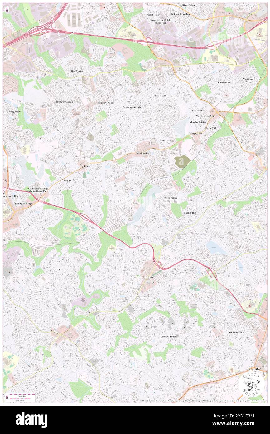 Gloster, Gwinnett County, USA, USA, Georgia, n 33 54' 35'', S 84 3' 54'', Karte, Cartascapes Map, veröffentlicht 2024. Erkunden Sie Cartascapes, eine Karte, die die vielfältigen Landschaften, Kulturen und Ökosysteme der Erde enthüllt. Reisen Sie durch Zeit und Raum und entdecken Sie die Verflechtungen der Vergangenheit, Gegenwart und Zukunft unseres Planeten. Stockfoto