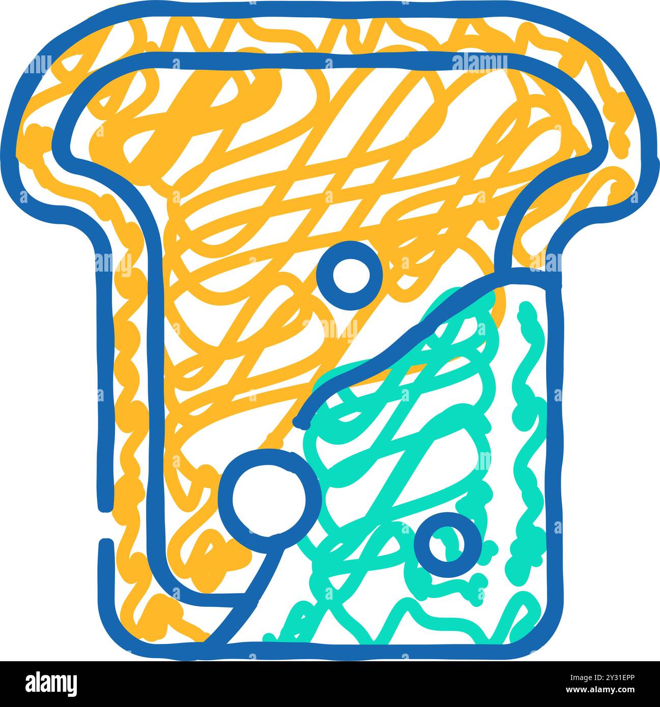 Form auf Brot Symbol Kritzelillustration Stock Vektor