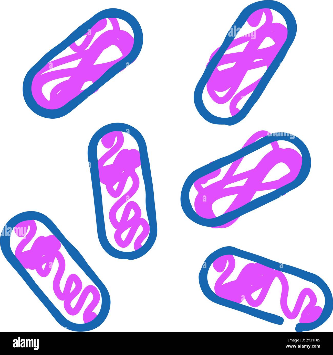 haemophilus influenzae Icon Kritzelillustration Stock Vektor