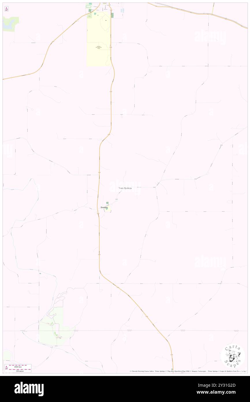 Twin Springs, Winneshiek County, USA, USA, Iowa, n 43 7' 30'', S 91 51' 30'', Karte, Cartascapes Map, veröffentlicht 2024. Erkunden Sie Cartascapes, eine Karte, die die vielfältigen Landschaften, Kulturen und Ökosysteme der Erde enthüllt. Reisen Sie durch Zeit und Raum und entdecken Sie die Verflechtungen der Vergangenheit, Gegenwart und Zukunft unseres Planeten. Stockfoto