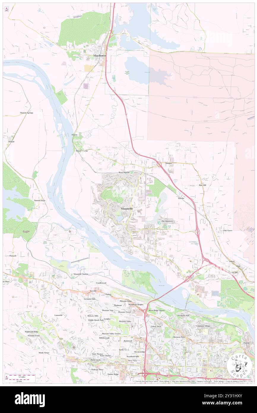 Maumelle, Pulaski County, USA, USA, Arkansas, n 34 52' 0'', S 92 24' 15'', Karte, Cartascapes Map, veröffentlicht 2024. Erkunden Sie Cartascapes, eine Karte, die die vielfältigen Landschaften, Kulturen und Ökosysteme der Erde enthüllt. Reisen Sie durch Zeit und Raum und entdecken Sie die Verflechtungen der Vergangenheit, Gegenwart und Zukunft unseres Planeten. Stockfoto