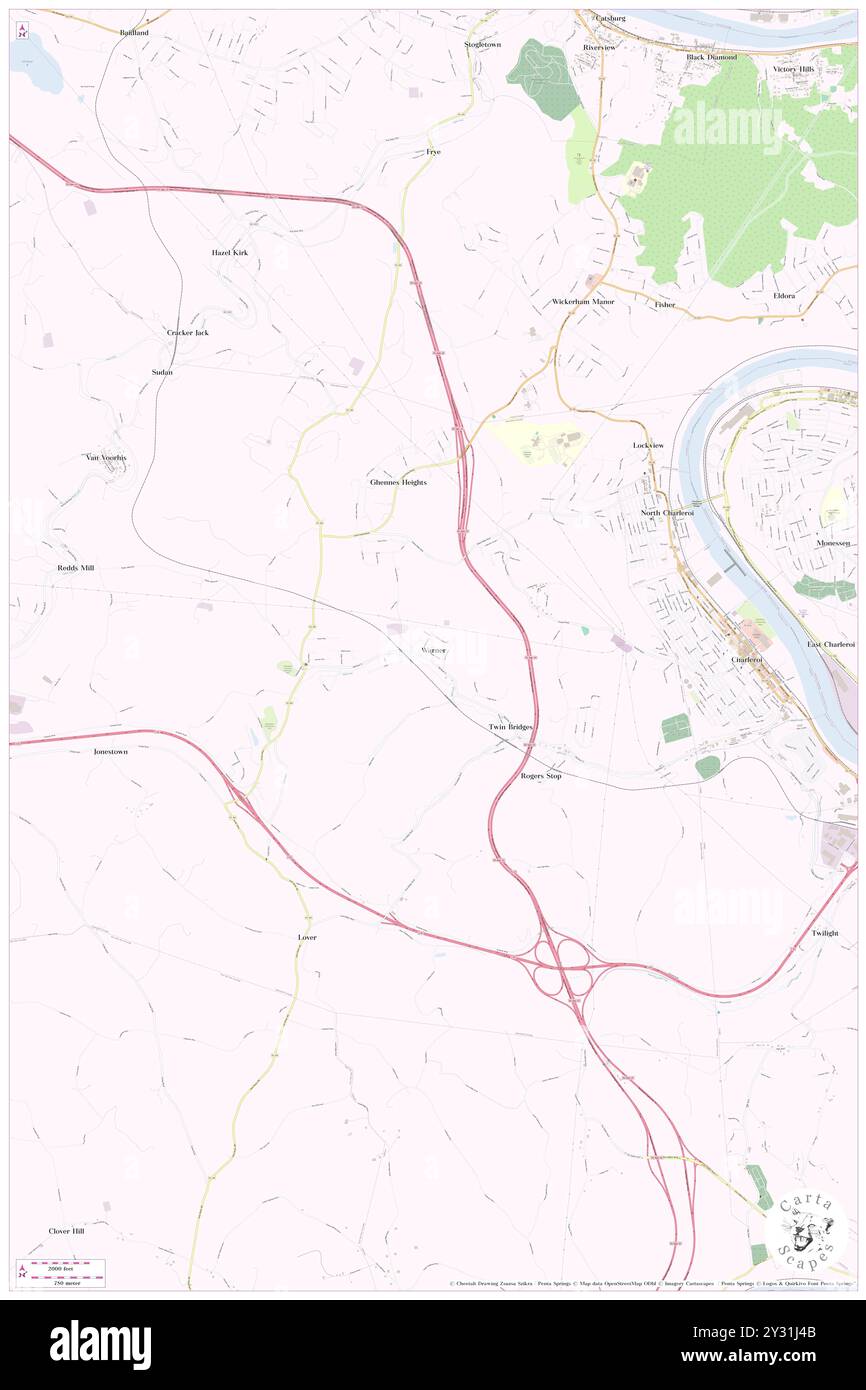 Warner, Washington County, USA, USA, Pennsylvania, n 40 8' 19'', S 79 56' 7'', Karte, Cartascapes Map, veröffentlicht 2024. Erkunden Sie Cartascapes, eine Karte, die die vielfältigen Landschaften, Kulturen und Ökosysteme der Erde enthüllt. Reisen Sie durch Zeit und Raum und entdecken Sie die Verflechtungen der Vergangenheit, Gegenwart und Zukunft unseres Planeten. Stockfoto