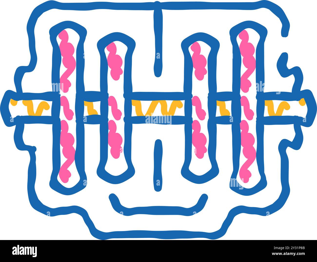 Illustration des Symbols „Elektrischer Generator“ Stock Vektor