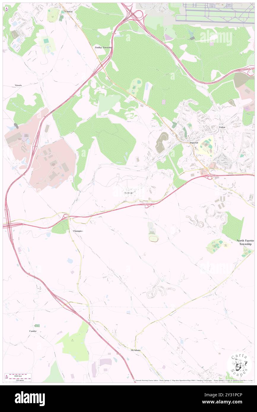 Santiago, Allegheny County, USA, USA, Pennsylvania, n 40 26' 3'', S 80 16' 14'', Karte, Cartascapes Map, veröffentlicht 2024. Erkunden Sie Cartascapes, eine Karte, die die vielfältigen Landschaften, Kulturen und Ökosysteme der Erde enthüllt. Reisen Sie durch Zeit und Raum und entdecken Sie die Verflechtungen der Vergangenheit, Gegenwart und Zukunft unseres Planeten. Stockfoto