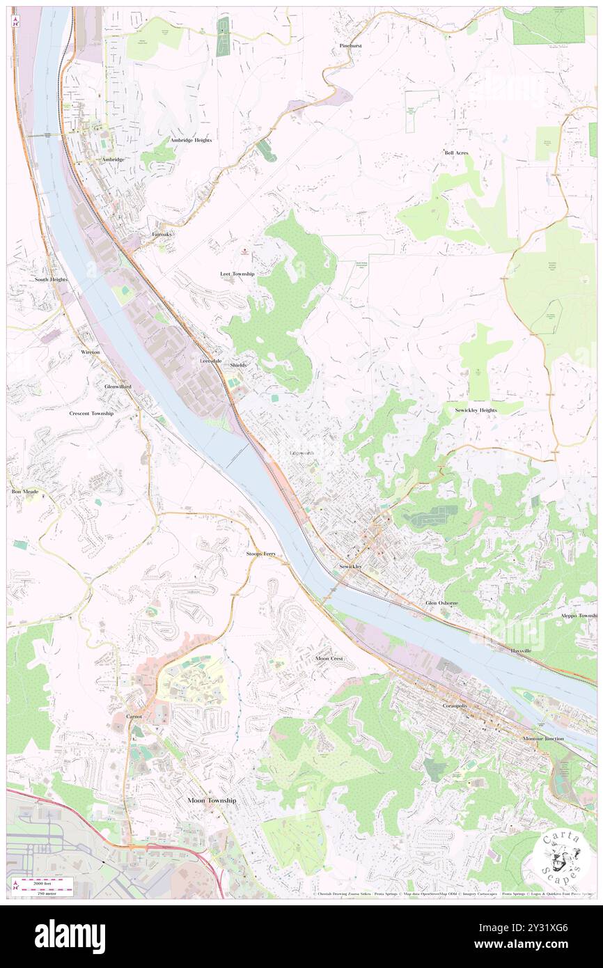 Edgeworth, Allegheny County, USA, USA, Pennsylvania, n 40 33' 4''', S 80 11' 34'', Karte, Karte, Kartenausgabe 2024. Erkunden Sie Cartascapes, eine Karte, die die vielfältigen Landschaften, Kulturen und Ökosysteme der Erde enthüllt. Reisen Sie durch Zeit und Raum und entdecken Sie die Verflechtungen der Vergangenheit, Gegenwart und Zukunft unseres Planeten. Stockfoto