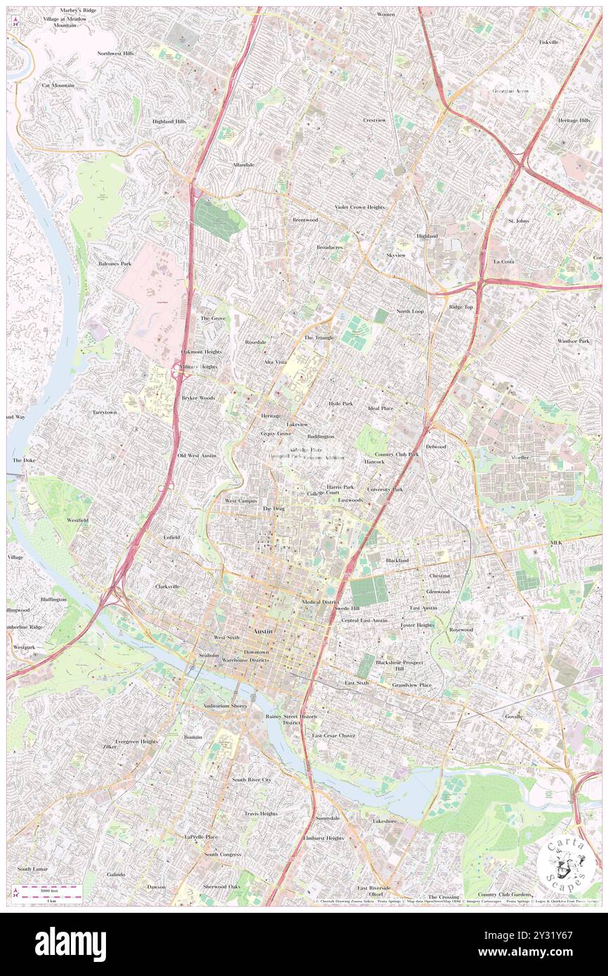 North University, Travis County, USA, USA, Texas, n 30 17' 47''', S 97 44' 11'', Karte, Cartascapes Map, veröffentlicht 2024. Erkunden Sie Cartascapes, eine Karte, die die vielfältigen Landschaften, Kulturen und Ökosysteme der Erde enthüllt. Reisen Sie durch Zeit und Raum und entdecken Sie die Verflechtungen der Vergangenheit, Gegenwart und Zukunft unseres Planeten. Stockfoto