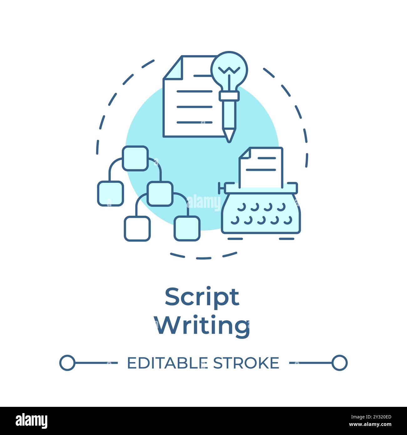 Symbol für mehrfarbiges Konzept für Skriptschreiben Stock Vektor