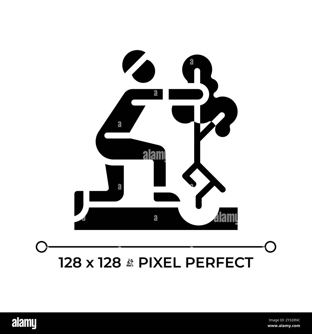 Das Symbol für das Pflanzen von Bäumen mit schwarzer Glyphe Stock Vektor