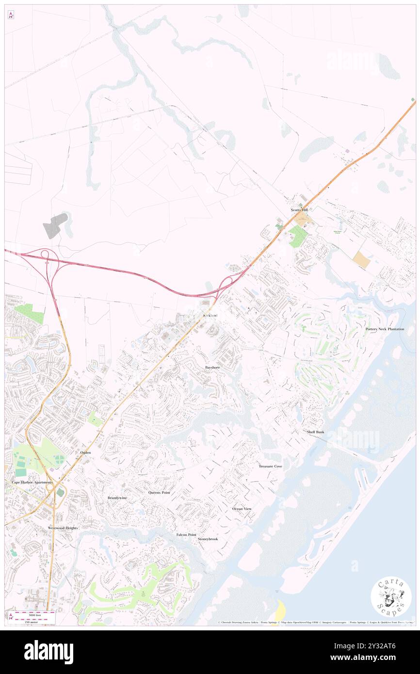 Kirkland, New Hanover County, USA, Vereinigte Staaten, North Carolina, n 34 18' 0'', S 77 47' 16'', Karte, Cartascapes Map, veröffentlicht 2024. Erkunden Sie Cartascapes, eine Karte, die die vielfältigen Landschaften, Kulturen und Ökosysteme der Erde enthüllt. Reisen Sie durch Zeit und Raum und entdecken Sie die Verflechtungen der Vergangenheit, Gegenwart und Zukunft unseres Planeten. Stockfoto