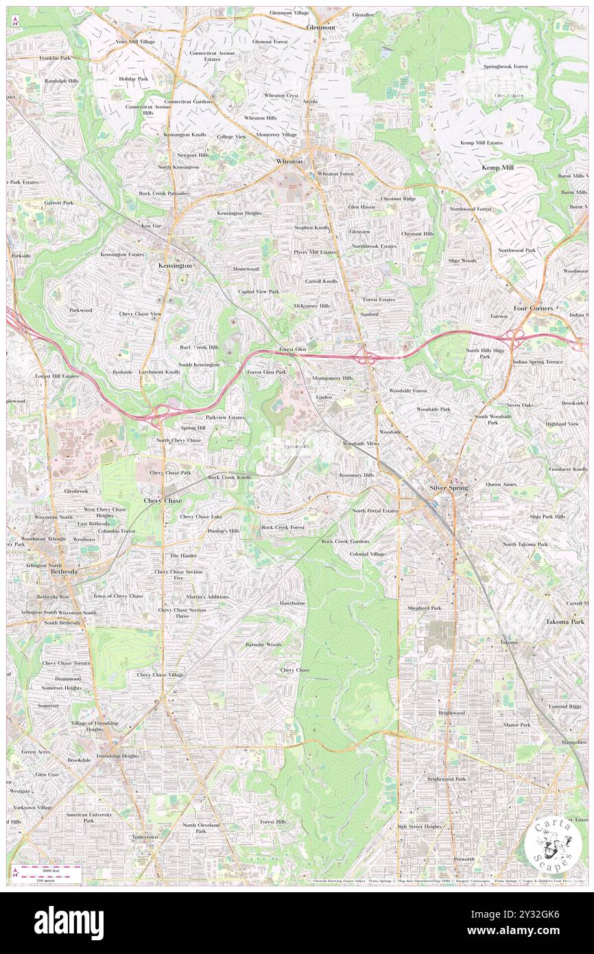 Lyttonsville, Montgomery County, USA, USA, Maryland, n 39 0' 5'', S 77 3' 13'', Karte, Cartascapes Map, veröffentlicht 2024. Erkunden Sie Cartascapes, eine Karte, die die vielfältigen Landschaften, Kulturen und Ökosysteme der Erde enthüllt. Reisen Sie durch Zeit und Raum und entdecken Sie die Verflechtungen der Vergangenheit, Gegenwart und Zukunft unseres Planeten. Stockfoto