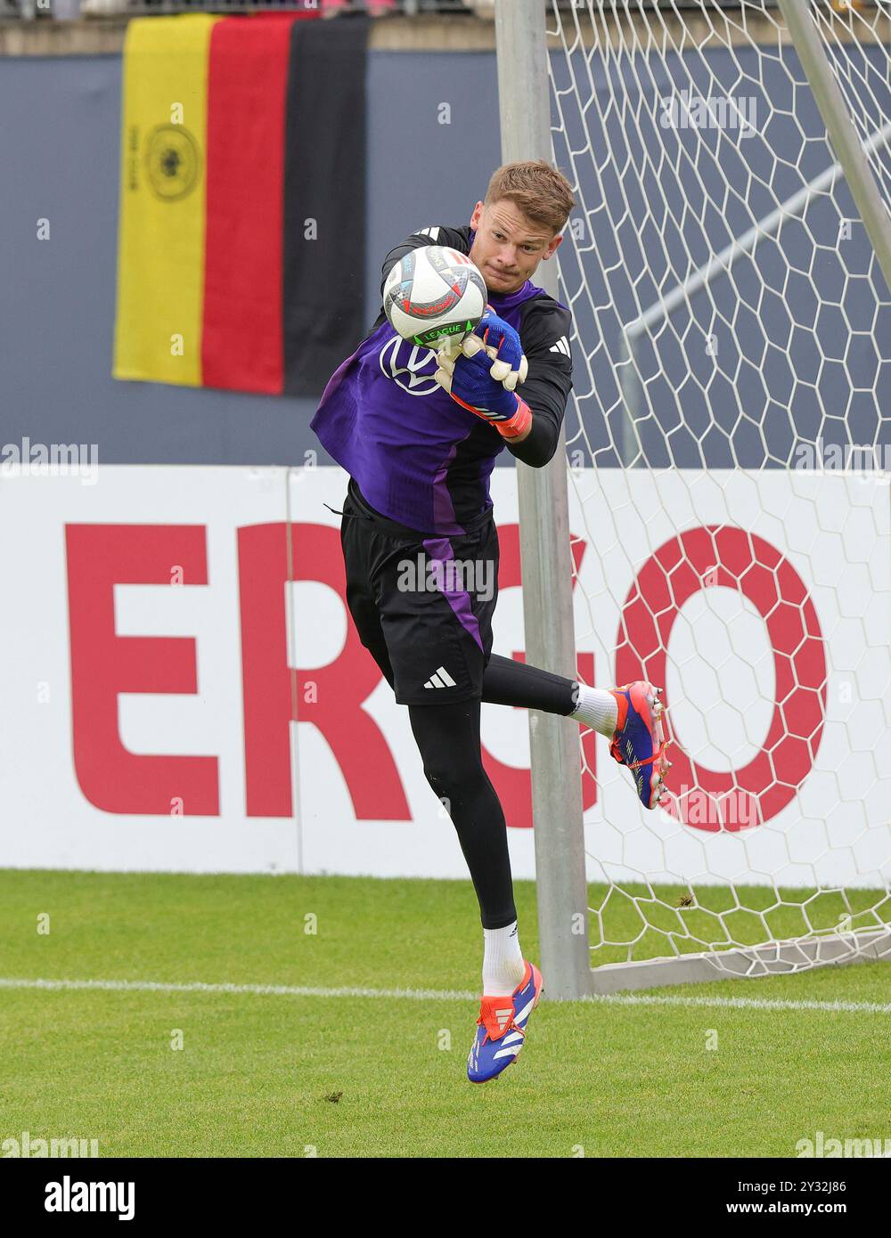 Düsseldorf, Deutschland. September 2024. firo : 08.09.2024, Fußball, Fußball, Nati, DFB-Nationalmannschaft Deutschland, Männer, Nationenliga, Training, Torwart Alexander Nubel, ERGO Werbeguthaben: dpa/Alamy Live News Stockfoto