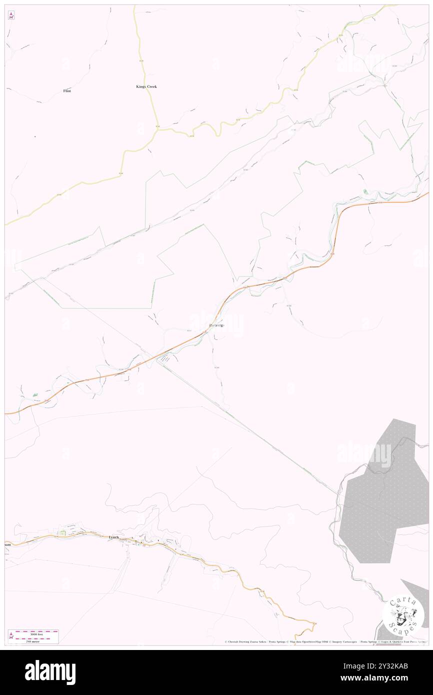 Partridge, Letcher County, USA, USA, Kentucky, n 37 0' 23'', S 82 53' 52'', Karte, Karte, Kartenausgabe 2024. Erkunden Sie Cartascapes, eine Karte, die die vielfältigen Landschaften, Kulturen und Ökosysteme der Erde enthüllt. Reisen Sie durch Zeit und Raum und entdecken Sie die Verflechtungen der Vergangenheit, Gegenwart und Zukunft unseres Planeten. Stockfoto