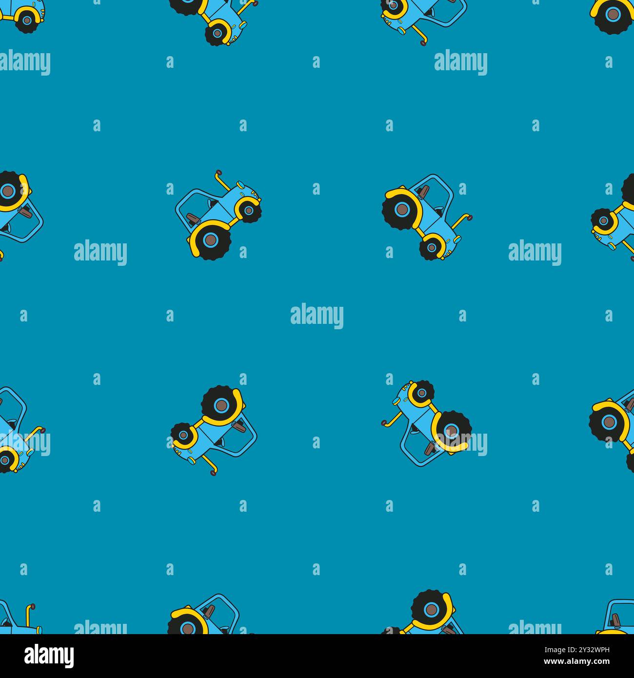 Spielzeug Traktor nahtlose Hintergrund für Kinder Spiele Stock Vektor