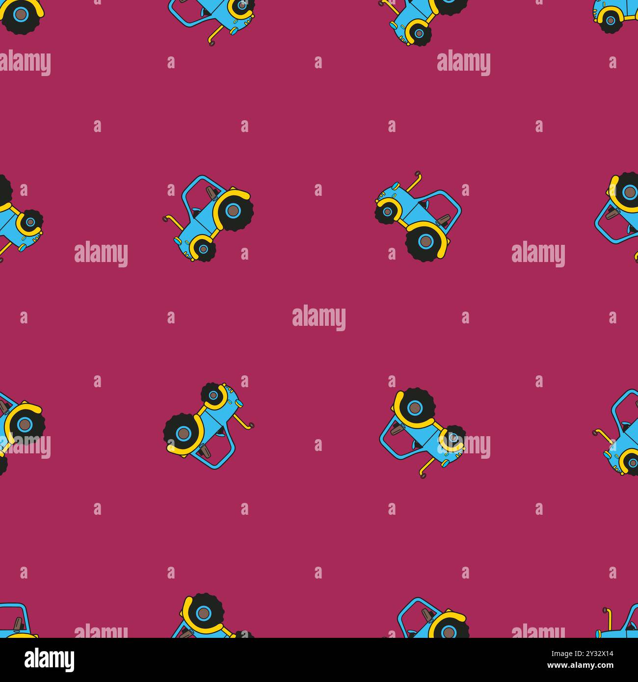 Spielzeug Traktor nahtlose Hintergrund für Kinder Spiele Stock Vektor