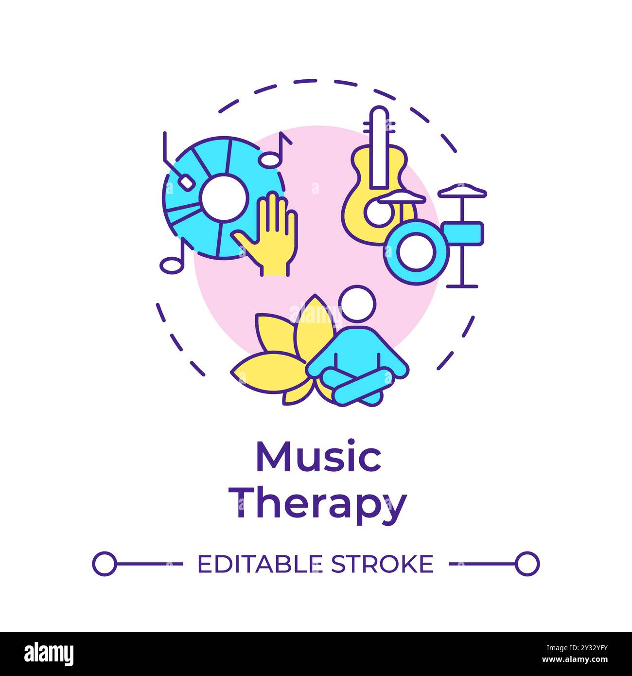 Symbol für Multi-Color-Konzept der Musiktherapie Stock Vektor