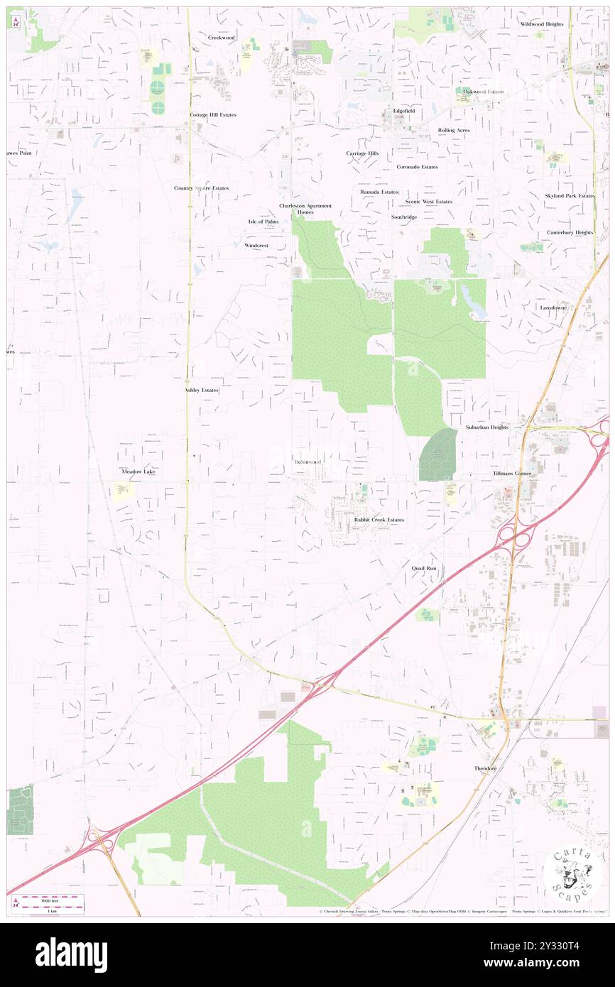 Robinwood, Mobile County, USA, Vereinigte Staaten, Alabama, n 30 35' 30'', S 88 12' 17'', Karte, Cartascapes Map, veröffentlicht 2024. Erkunden Sie Cartascapes, eine Karte, die die vielfältigen Landschaften, Kulturen und Ökosysteme der Erde enthüllt. Reisen Sie durch Zeit und Raum und entdecken Sie die Verflechtungen der Vergangenheit, Gegenwart und Zukunft unseres Planeten. Stockfoto