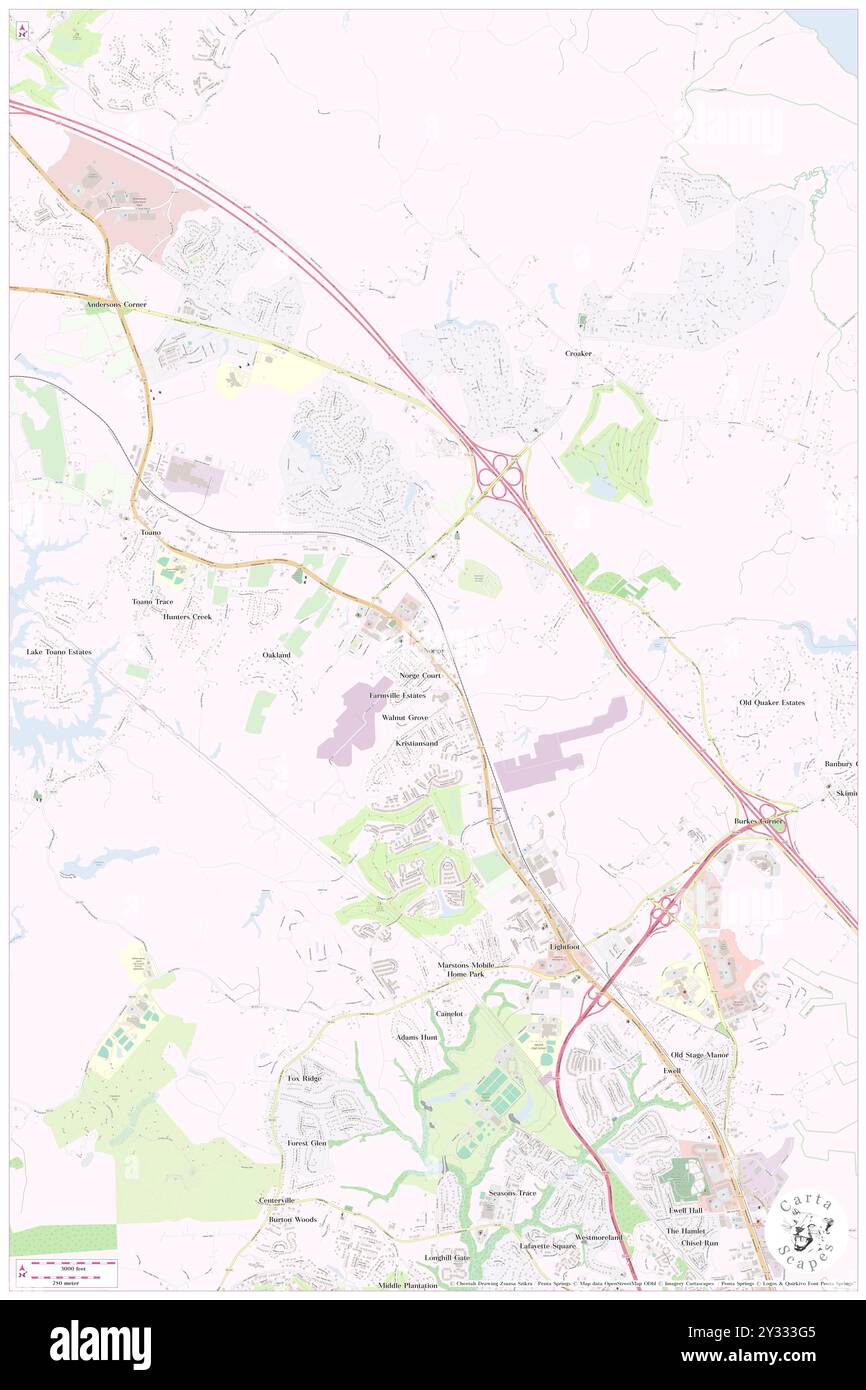 Norge, James City County, USA, USA, Virginia, n 37 22' 7'', S 76 46' 13'', Karte, Cartascapes Map, veröffentlicht 2024. Erkunden Sie Cartascapes, eine Karte, die die vielfältigen Landschaften, Kulturen und Ökosysteme der Erde enthüllt. Reisen Sie durch Zeit und Raum und entdecken Sie die Verflechtungen der Vergangenheit, Gegenwart und Zukunft unseres Planeten. Stockfoto