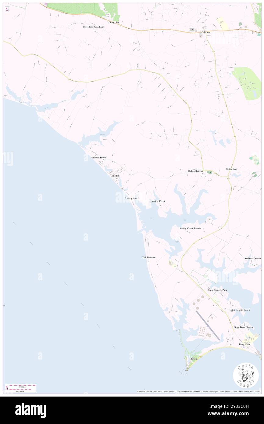 McKay Beach, Saint Mary's County, USA, USA, Maryland, n 38 11' 13'', S 76 33' 4'', Karte, Cartascapes Map, veröffentlicht 2024. Erkunden Sie Cartascapes, eine Karte, die die vielfältigen Landschaften, Kulturen und Ökosysteme der Erde enthüllt. Reisen Sie durch Zeit und Raum und entdecken Sie die Verflechtungen der Vergangenheit, Gegenwart und Zukunft unseres Planeten. Stockfoto