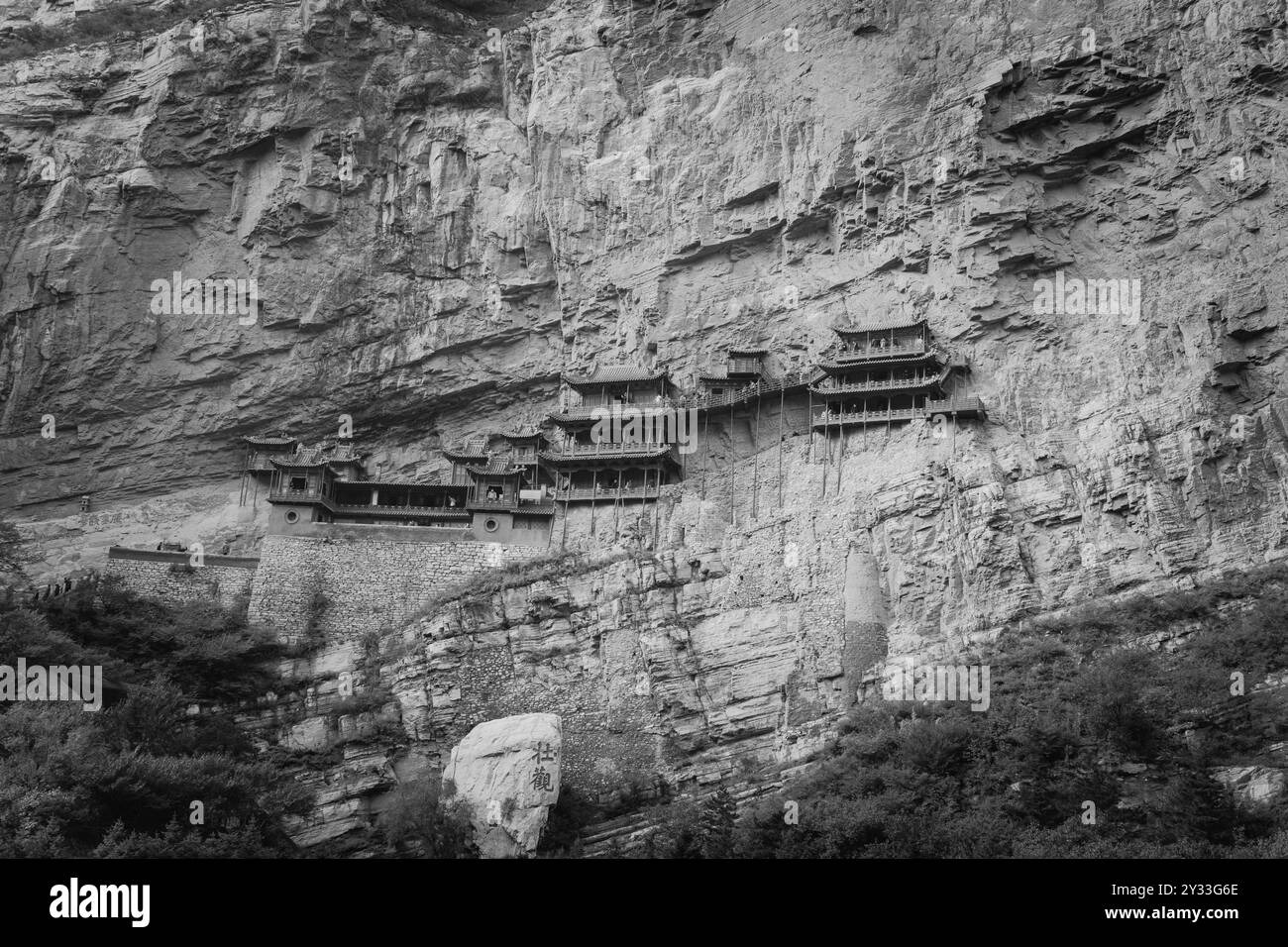 9.10.2021. DATONG, CHINA: Der hängende Tempel oder das hängende Kloster in der Nähe von Datong in der Provinz Shanxi, China. Der Hanging Temple ist eine wichtige Touristenattraktion Stockfoto