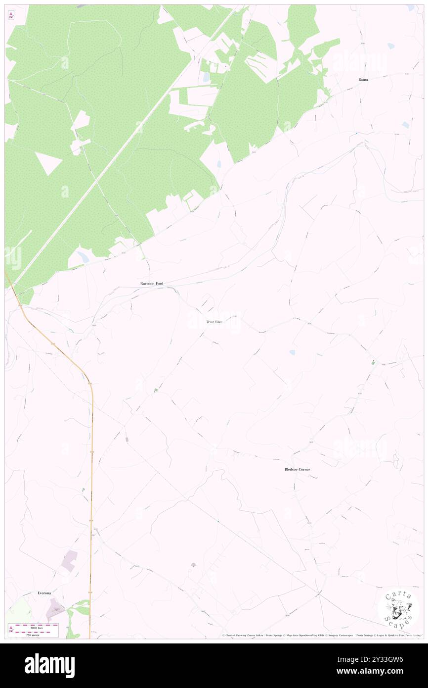 True Blue, Orange County, USA, USA, Virginia, n 38 21' 21''', S 77 55' 34'', Karte, Karte, Kartenausgabe 2024. Erkunden Sie Cartascapes, eine Karte, die die vielfältigen Landschaften, Kulturen und Ökosysteme der Erde enthüllt. Reisen Sie durch Zeit und Raum und entdecken Sie die Verflechtungen der Vergangenheit, Gegenwart und Zukunft unseres Planeten. Stockfoto