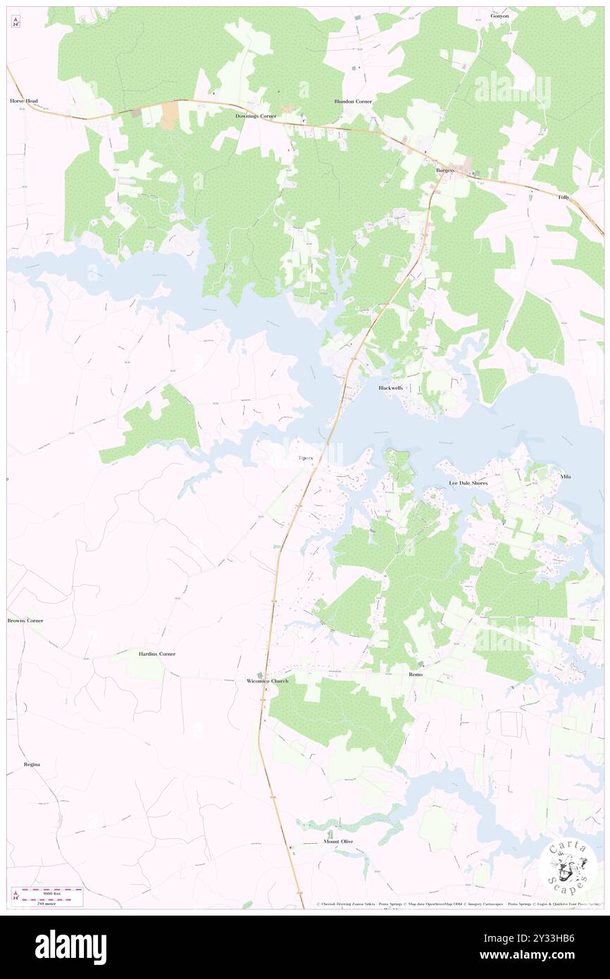 Tipers, Northumberland County, USA, USA, Virginia, n 37 50' 41''', S 76 22' 16'', Karte, Cartascapes Map, veröffentlicht 2024. Erkunden Sie Cartascapes, eine Karte, die die vielfältigen Landschaften, Kulturen und Ökosysteme der Erde enthüllt. Reisen Sie durch Zeit und Raum und entdecken Sie die Verflechtungen der Vergangenheit, Gegenwart und Zukunft unseres Planeten. Stockfoto