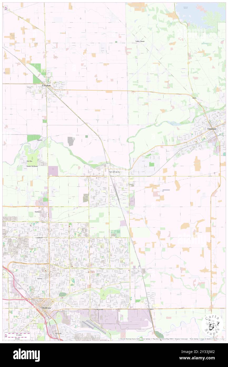 Riverbank, Stanislaus County, USA, USA, Kalifornien, n 37 44' 9'', S 120 56' 7'', MAP, Cartascapes Map, veröffentlicht 2024. Erkunden Sie Cartascapes, eine Karte, die die vielfältigen Landschaften, Kulturen und Ökosysteme der Erde enthüllt. Reisen Sie durch Zeit und Raum und entdecken Sie die Verflechtungen der Vergangenheit, Gegenwart und Zukunft unseres Planeten. Stockfoto