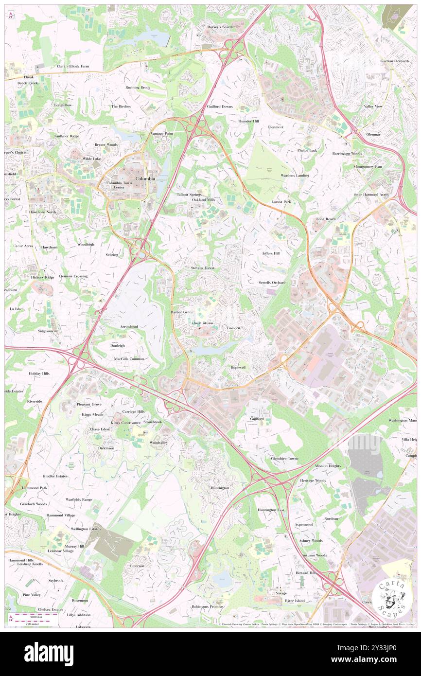 Owen Brown, Howard County, USA, USA, Maryland, n 39 11' 22'', S 76 50' 31'', Karte, Cartascapes Map, veröffentlicht 2024. Erkunden Sie Cartascapes, eine Karte, die die vielfältigen Landschaften, Kulturen und Ökosysteme der Erde enthüllt. Reisen Sie durch Zeit und Raum und entdecken Sie die Verflechtungen der Vergangenheit, Gegenwart und Zukunft unseres Planeten. Stockfoto