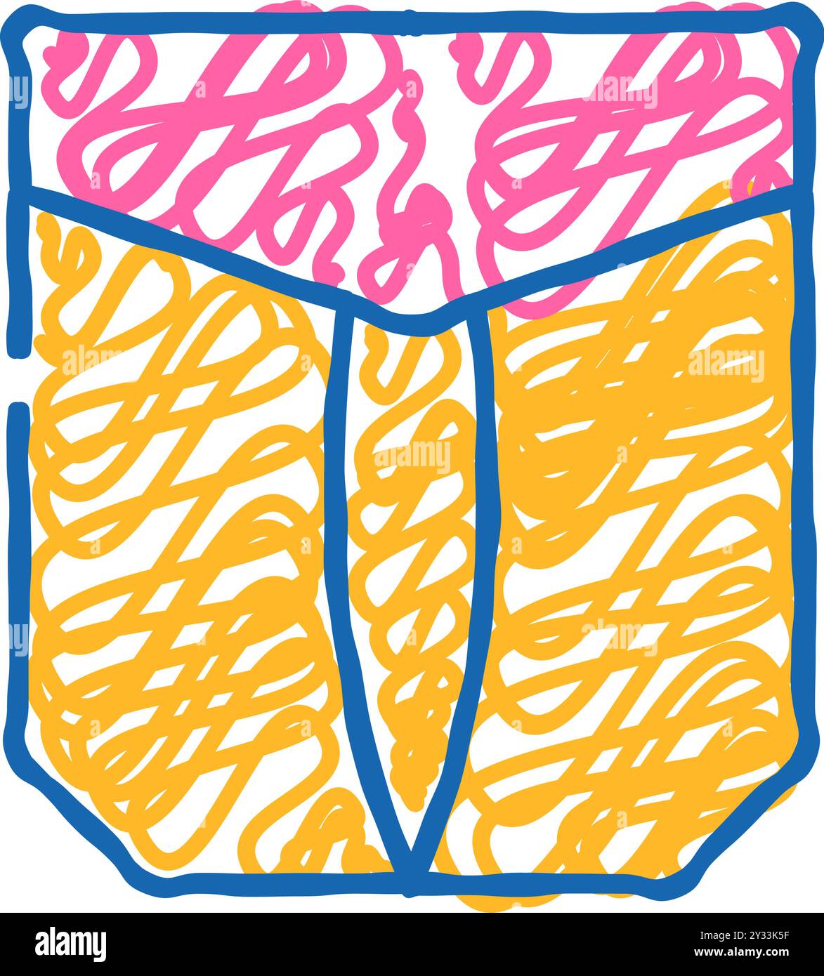 Außentasche Symbol Kritzelillustration Stock Vektor