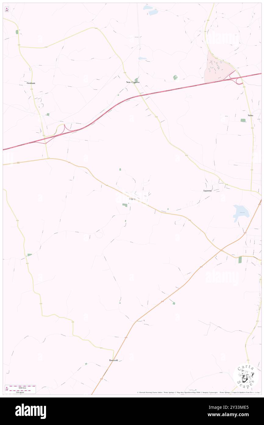 Depoy, Muhlenberg County, USA, USA, Kentucky, n 37 12' 57''', S 87 14' 24'', Karte, Cartascapes Map, veröffentlicht 2024. Erkunden Sie Cartascapes, eine Karte, die die vielfältigen Landschaften, Kulturen und Ökosysteme der Erde enthüllt. Reisen Sie durch Zeit und Raum und entdecken Sie die Verflechtungen der Vergangenheit, Gegenwart und Zukunft unseres Planeten. Stockfoto