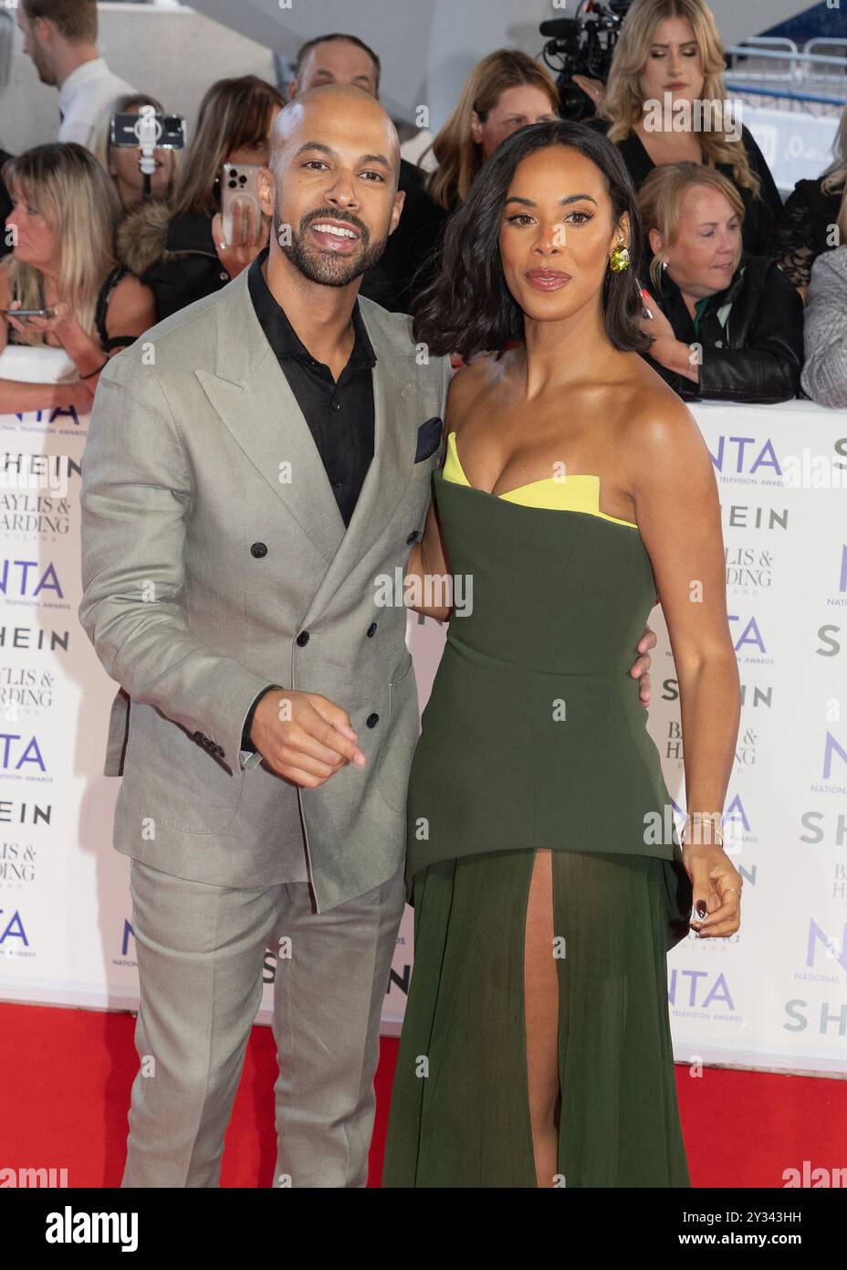 London, Vereinigtes Königreich, 11. September 2024. Marvin Humes und Rochelle Humes nehmen am 11. September 2024 an den National Television Awards Red Carpet Arrivals in der O2 Arena in London Teil. Vereinigtes Königreich. Quelle: S.A.M./Alamy Live News Stockfoto