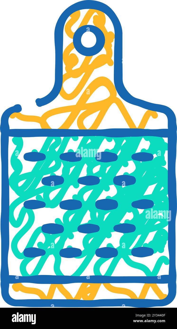 reibe Küchenutensil Icon Kritzelillustration Stock Vektor